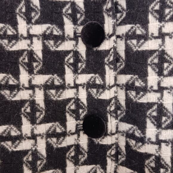 $448 NEW Juicy Couture SWING Coat Sz L Black Angel Twist Black White Houndstooth - Picture 13 of 16